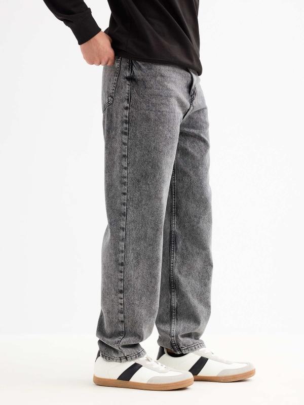 In Side Jeans Baggy Gris Desgastado