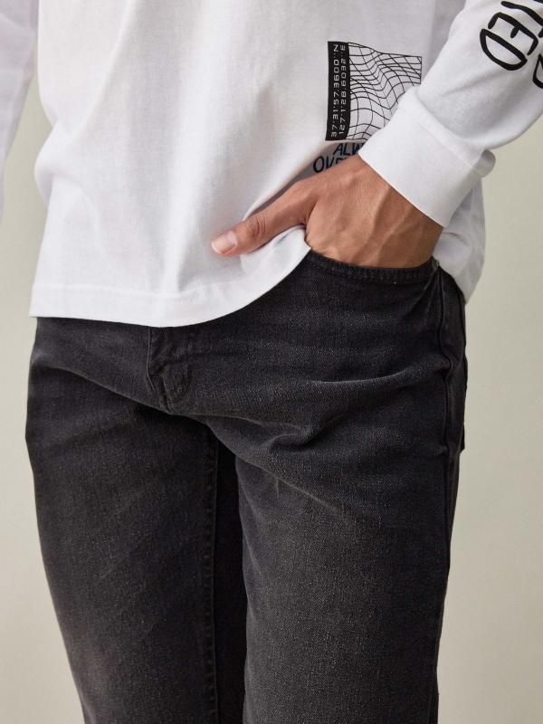 In Side Jeans Básicos Gris Oscuro