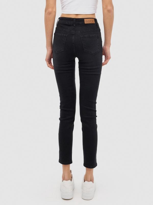 In Side Jeans Gris Efecto Desgastado Skinny