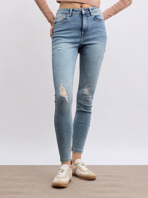 In Side Jeans Mid Rise Skinny Push Up