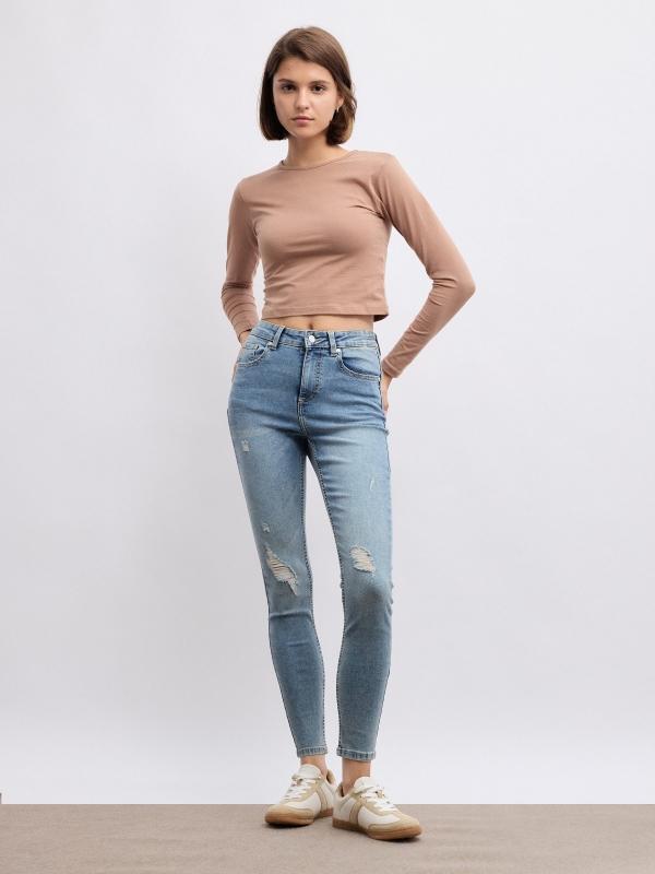 In side Jeans mid rise skinny push up