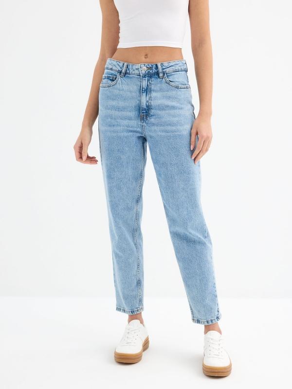 In Side Jeans Mom Azul