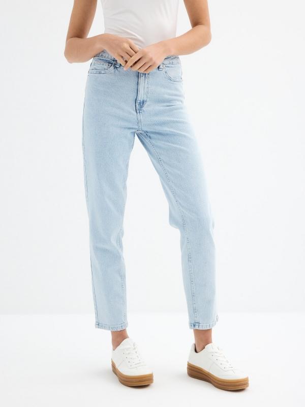 In Side Jeans Mom Azul Claro