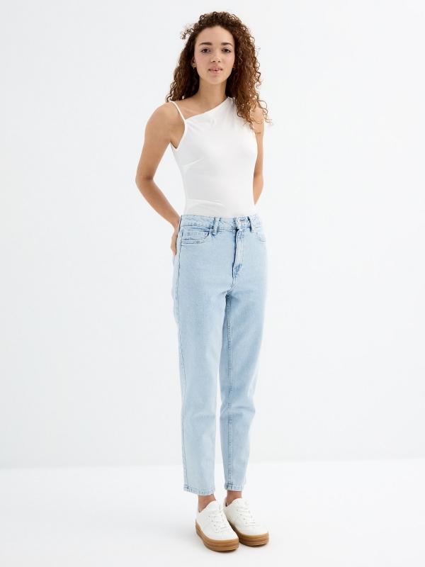 In side Jeans mom azul claro