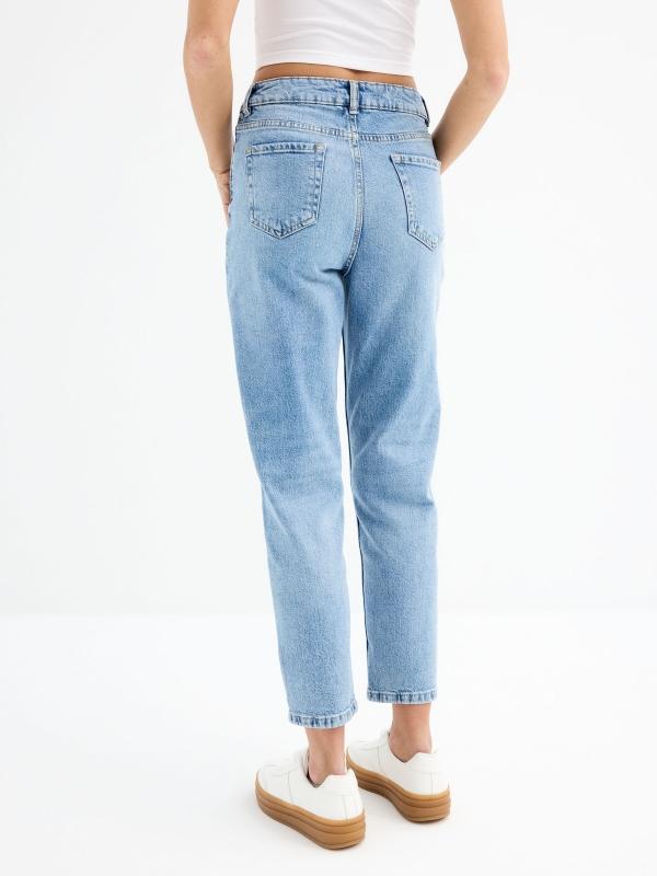 In Side Jeans Mom Azul Oscuro