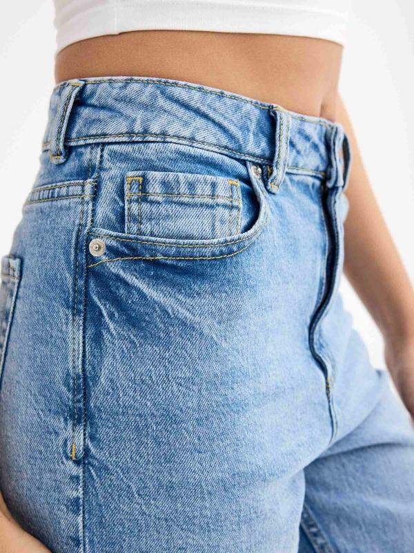 In Side Jeans Mom Azul Oscuro