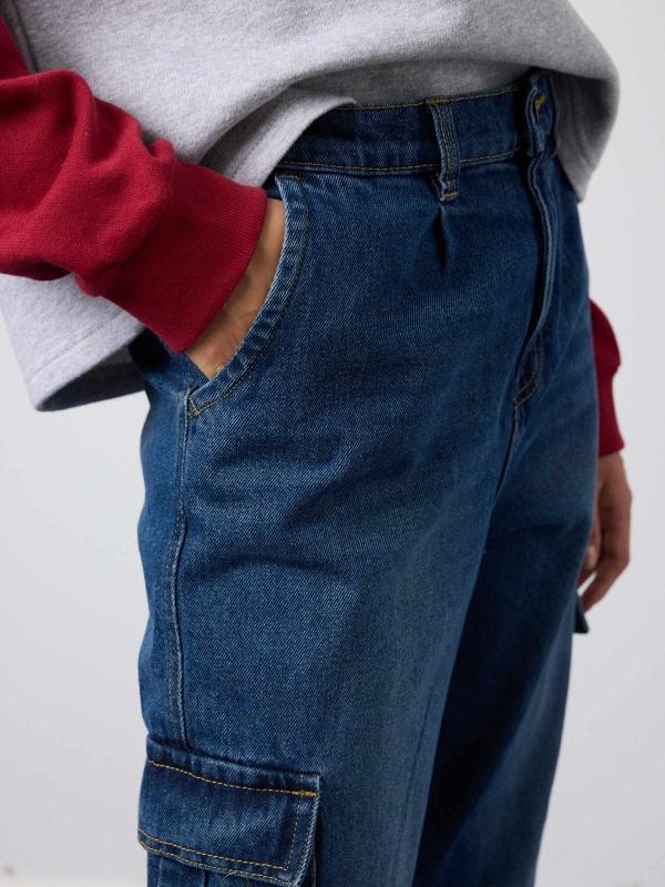 In Side Jeans Mom Cargo Denim