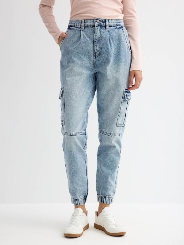 In Side Jeans Mom Cargo Denim
