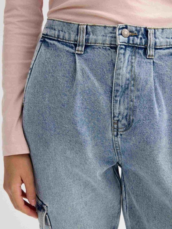 In Side Jeans Mom Cargo Denim