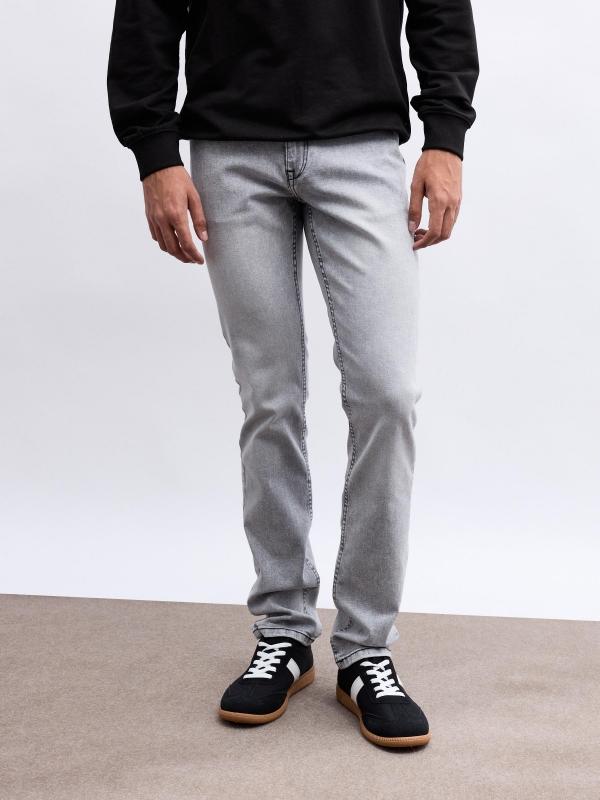 In Side Jeans Regular Denim Gris