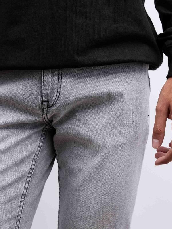 In Side Jeans Regular Denim Gris