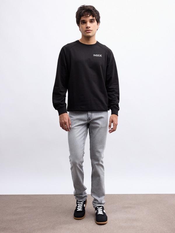 In Side Jeans Regular Denim Gris