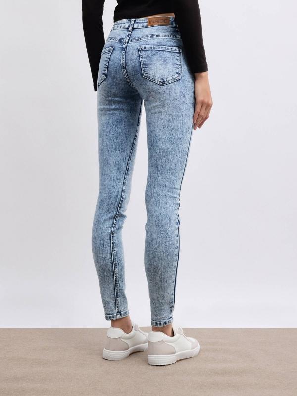 In Side Jeans Skinny Azul Claro Desgastados