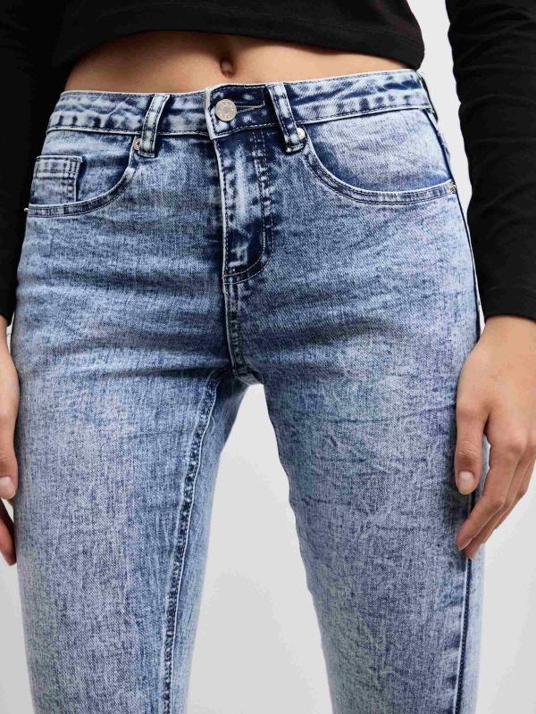 In Side Jeans Skinny Azul Claro Desgastados