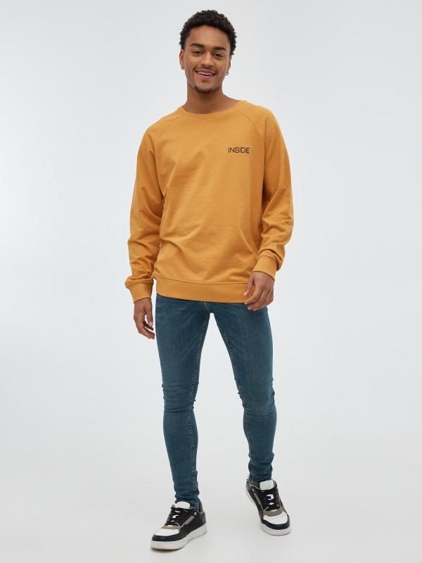 In side Jeans skinny azul tiro bajo