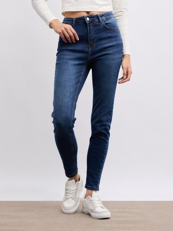 In Side Jeans Skinny De Tiro Medio