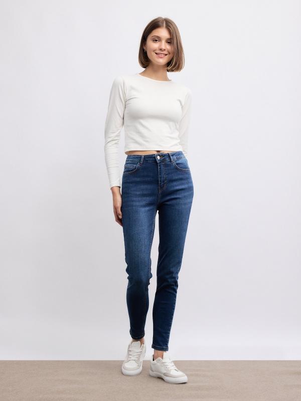 In side Jeans skinny de tiro medio