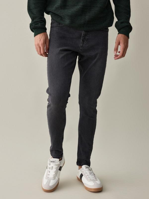 In Side Jeans Skinny Denim Oscuro