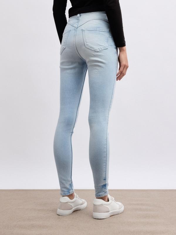 In Side Jeans Skinny Denim Tiro Alto