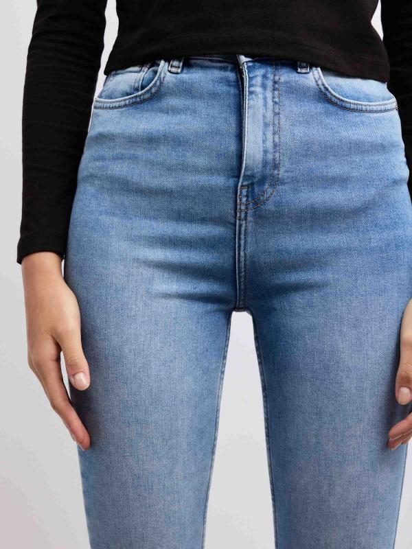 In Side Jeans Skinny Denim Tiro Alto