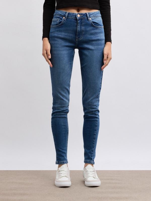 In Side Jeans Skinny Denim Tiro Medio