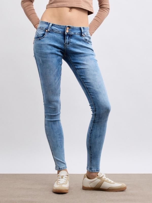 In Side Jeans Skinny Efecto Lavado Tiro Bajo