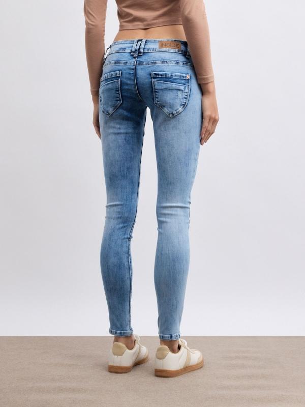 In Side Jeans Skinny Efecto Lavado Tiro Bajo