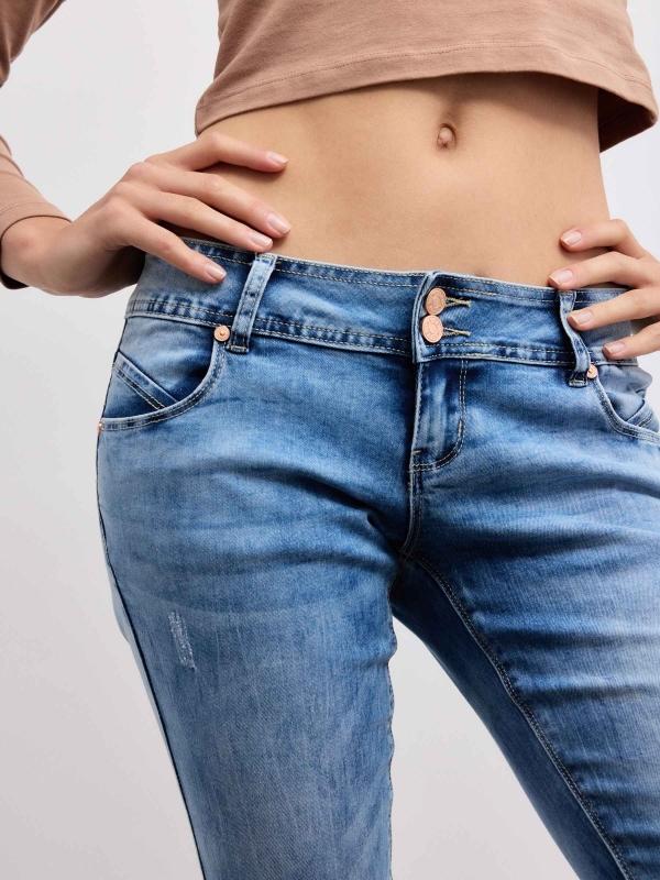 In Side Jeans Skinny Efecto Lavado Tiro Bajo