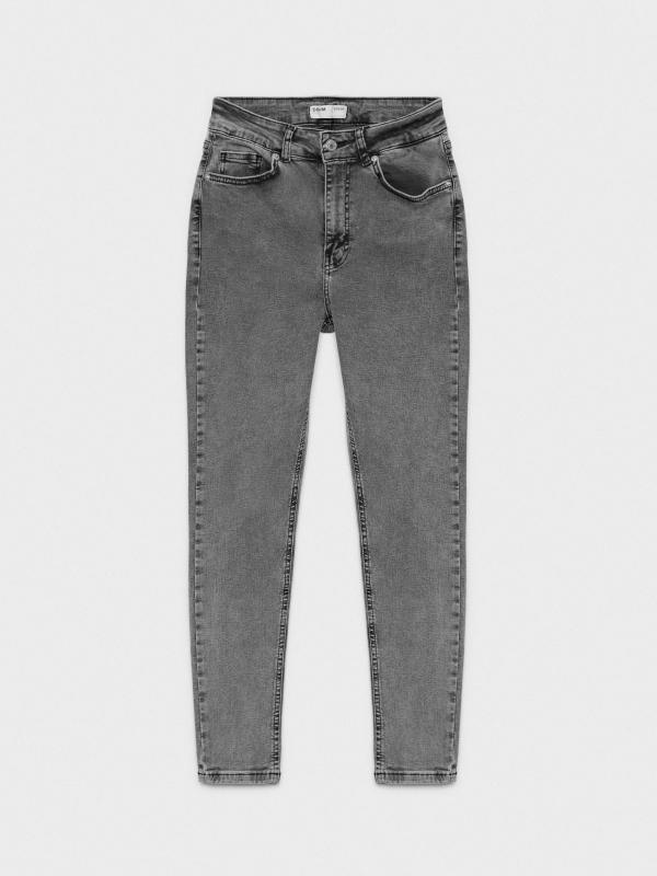 In Side Jeans Skinny Negro Lavado Tiro Muy Alto