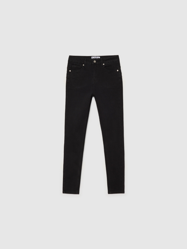 In Side Jeans Skinny Push Up Denim Negro