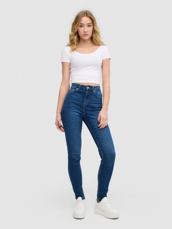 In side Jeans skinny tiro alto