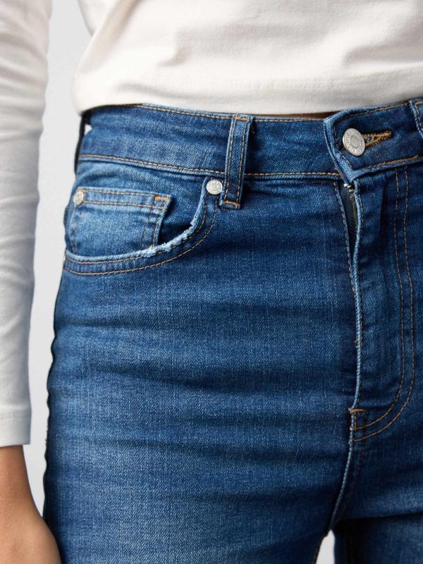 In Side Jeans Skinny Tiro Alto Efecto Lavado