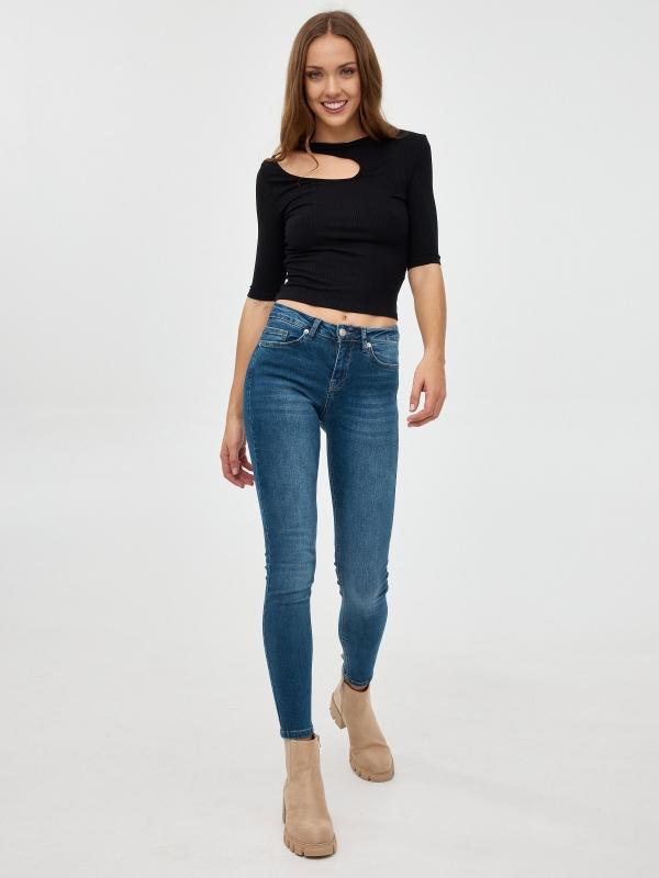 In side Jeans skinny tiro medio