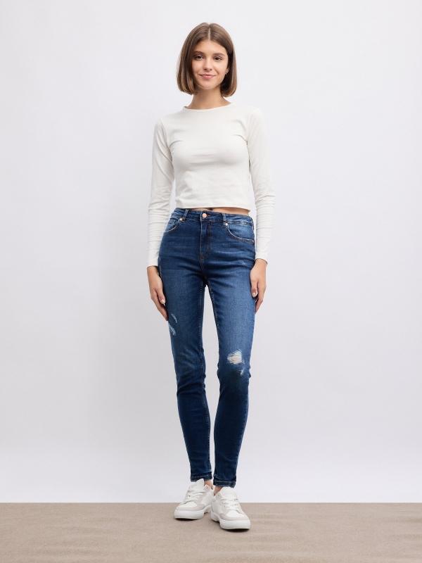 In side Jeans skinny tiro medio