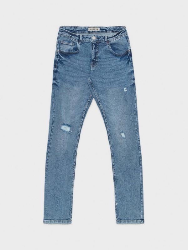 In Side Jeans Slim Azul Rotos