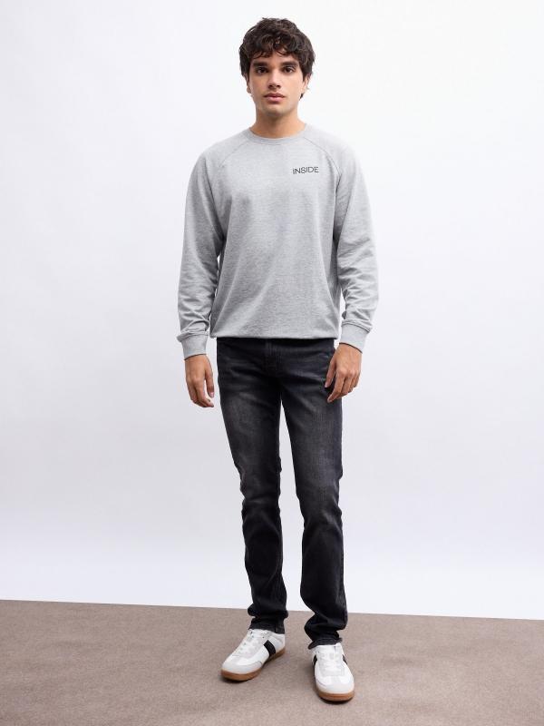 In side Jeans slim denim gris