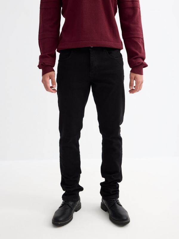 In Side Jeans Slim Denim Negro