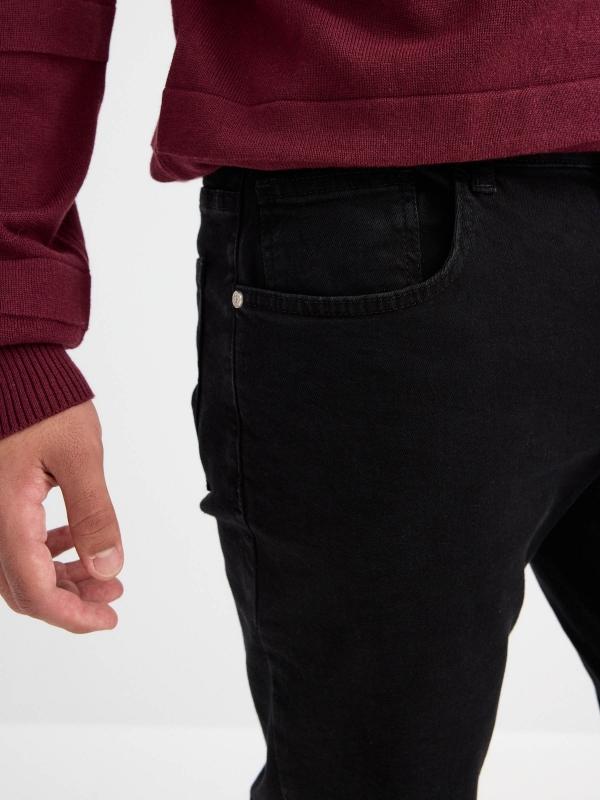 In Side Jeans Slim Denim Negro