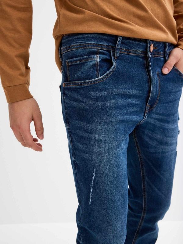 In Side Jeans Slim Denim Oscuro