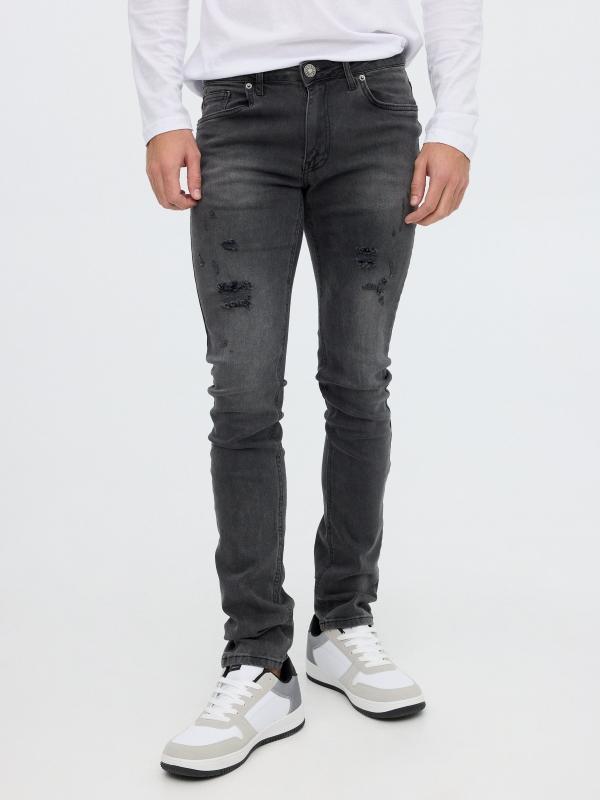 In Side Jeans Slim Gris