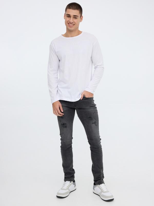 In Side Jeans Slim Gris