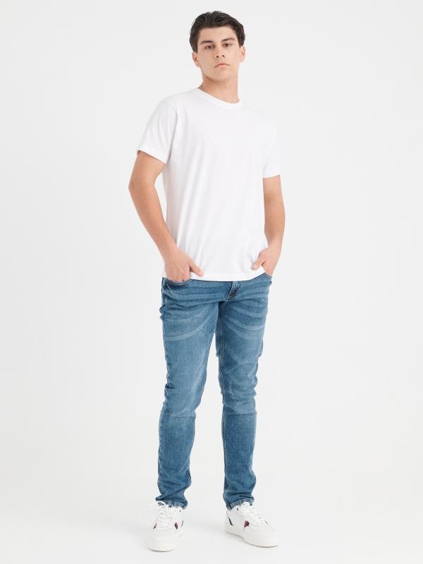 In side Jeans slim lavado cinco bolsillos