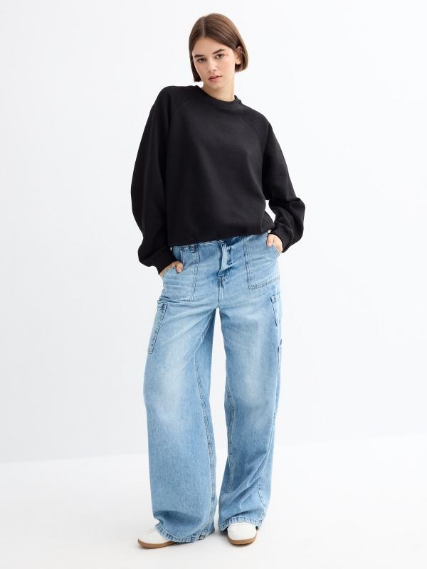 In side Jeans wide leg carpenter azul