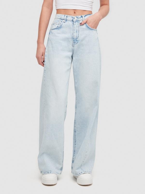 In Side Jeans Wide Leg Costura