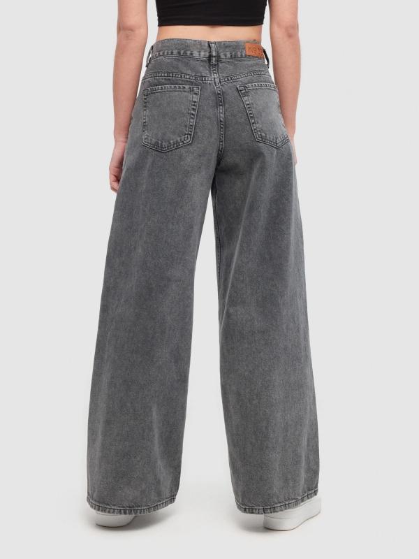 In Side Jeans Wide Leg Gris