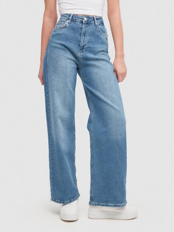 In Side Jeans Wide Leg Pinza