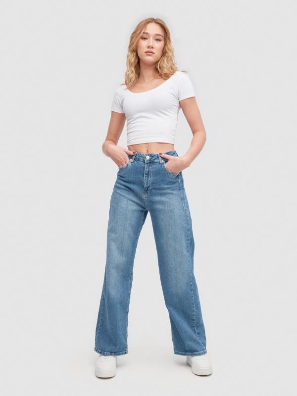 In side Jeans wide leg pinza