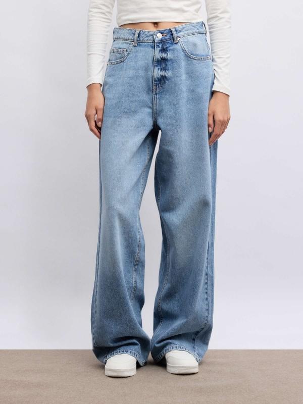 In Side Jeans Wide Leg Tiro Alto