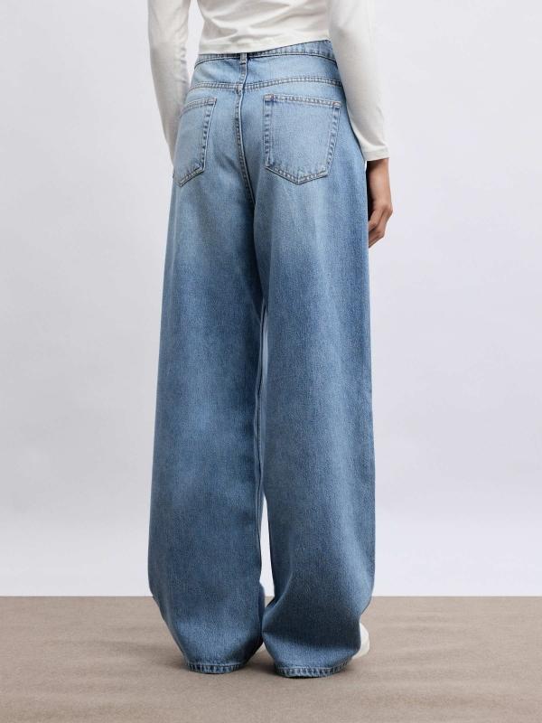 In Side Jeans Wide Leg Tiro Alto