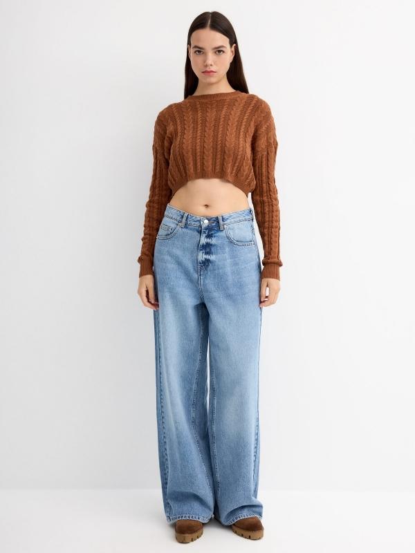 In Side Jersey Crop De Punto De Ochos